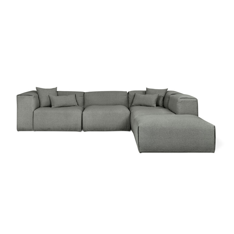 Canapé modulaire 5 pièces Nest, Orienté à droite, Scoria Boucle