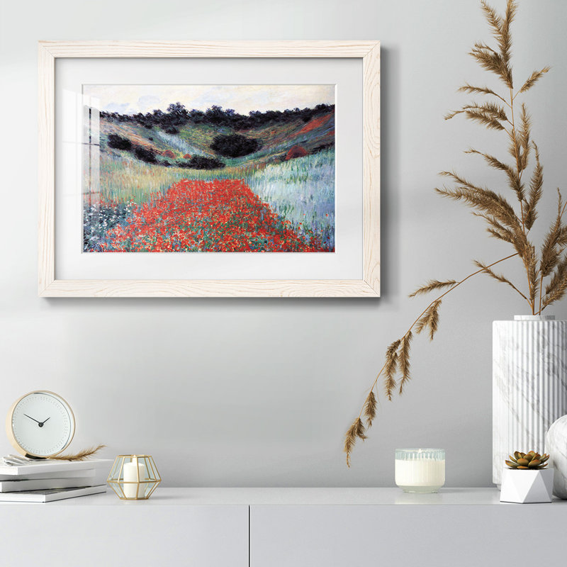 Champ de coquelicots à Giverny par Monet, H 14 po x l 20 po x P 1,5 po, Blanc