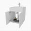 Meuble-lavabo blanc avec deux portes-689229587