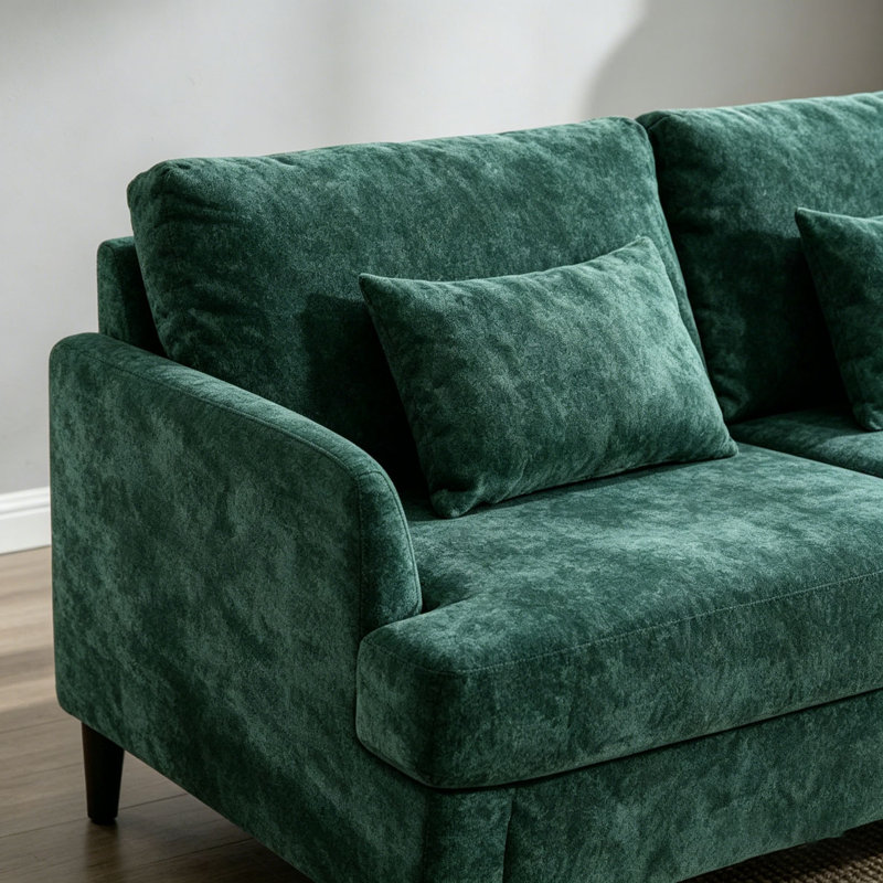 Canapé-lit en chenille moderne, Émeraude