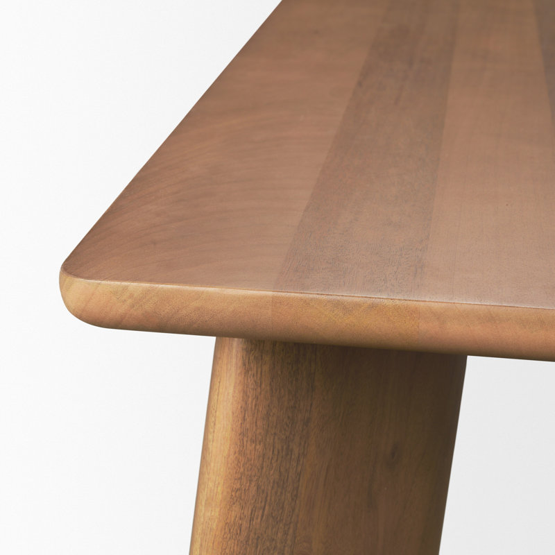 Jonan Solid Mango Wood Rectangular Dining Table, Light Brown