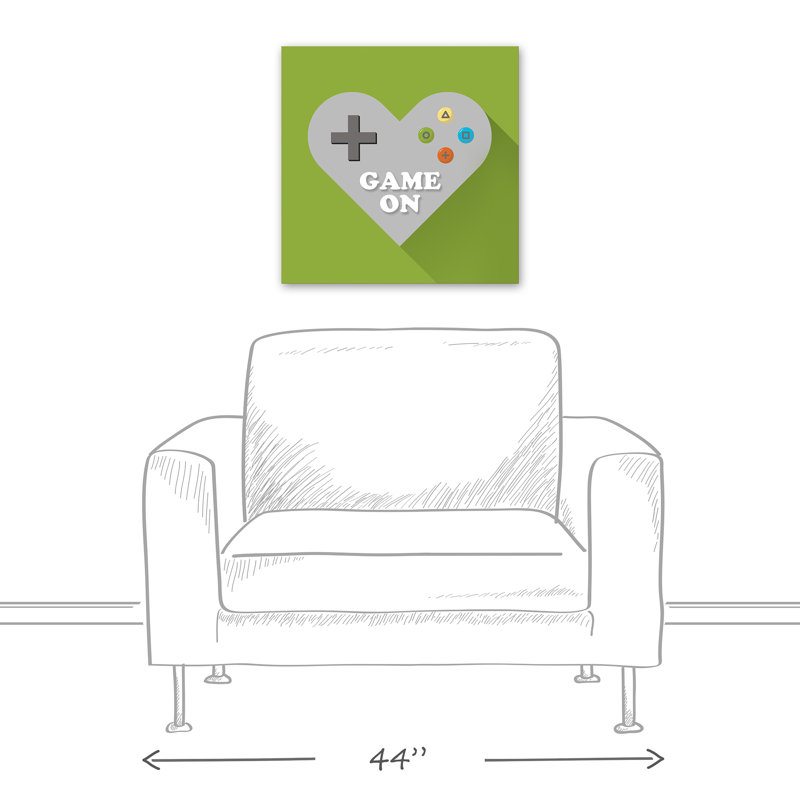 « game on cardiaque controller », art sur toile Arlyn, H 20 po x l 20 po x P 1,25 po