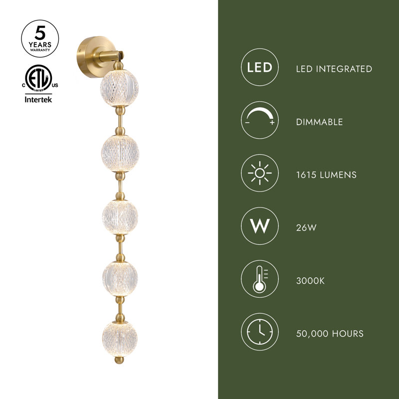 Marni 1 - Light LED Bath Sconce, Polished Nickel