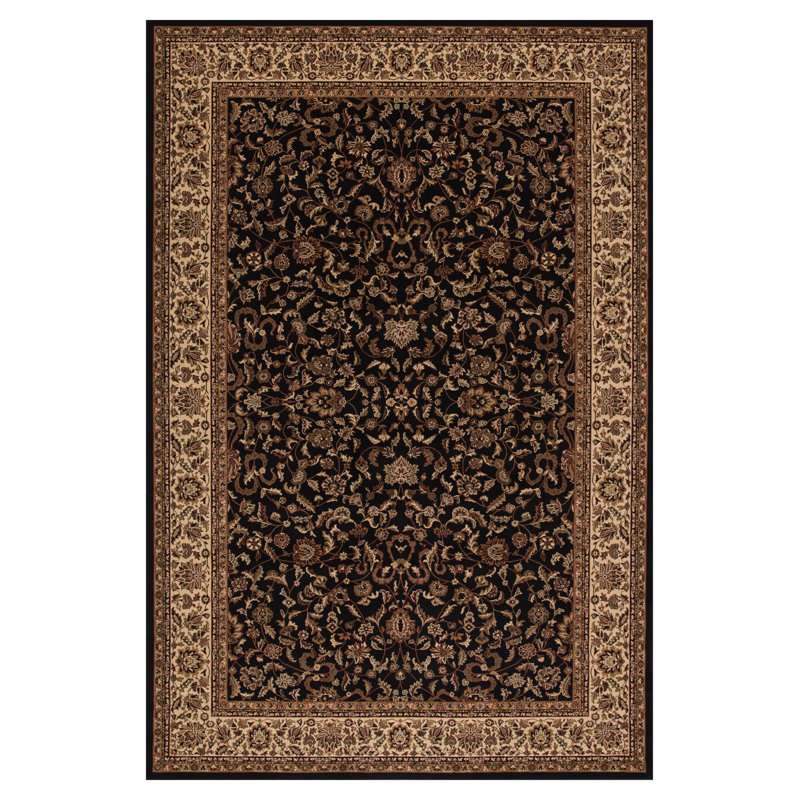 Tapis oriental noir / rouille Izaiah, Rectangle 3 pi 11 po x 5 pi 7 po