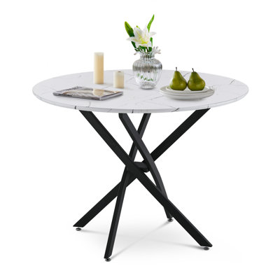 Bassano Round Metal Base Dining Table