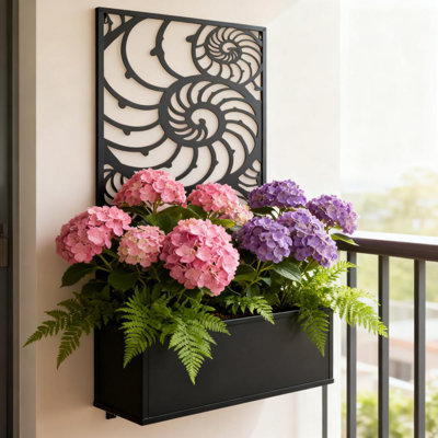 Lit de fleurs autoportant ou mural, lit de jardin en métal avec treillis pour plantes grimpantes