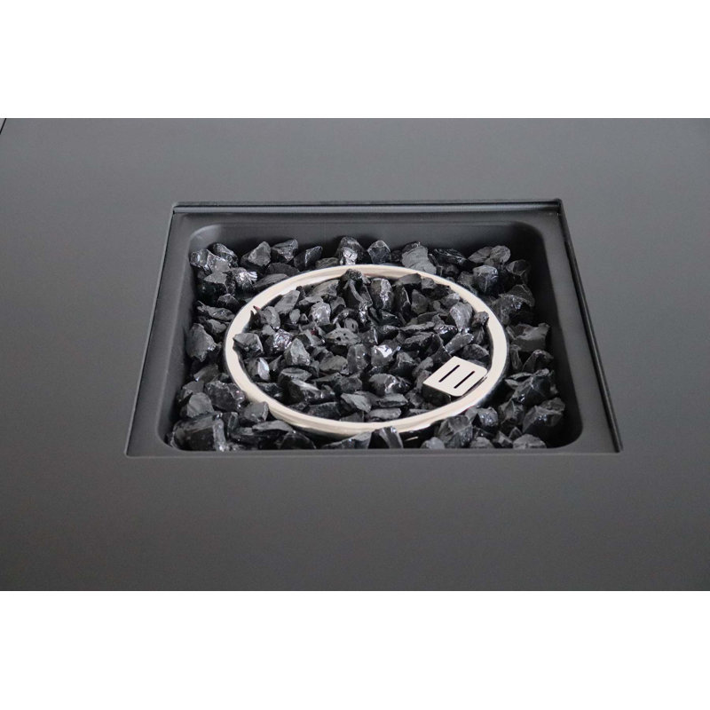 Harutun Square Stainless Steel Smokeless Fire Pit Table with Lid
