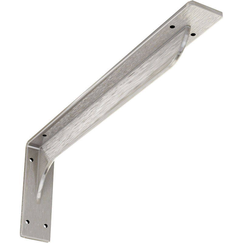 2"W x 18"D x 6 1/2"H Embrey Steel Bracket, Stainless Steel, 6.5" H x 2" W x 18" D, Stainless Steel