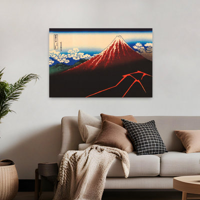 «Lightning dessous du sommet», reproduction d'art abstrait contemporain contemporain de montagne