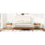 Lit plateforme très grand en bois de bambou sec de très grande taille, avec tête de lit tapissier ajustable à structure en bambou, assemblage facile