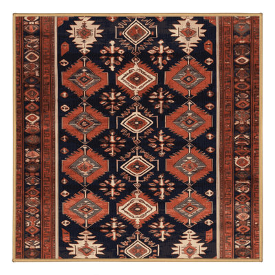 Machine Washable Persian Brown Area Rug