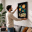 Astronaut in Space Retro - Framed Print-961691525-961691530