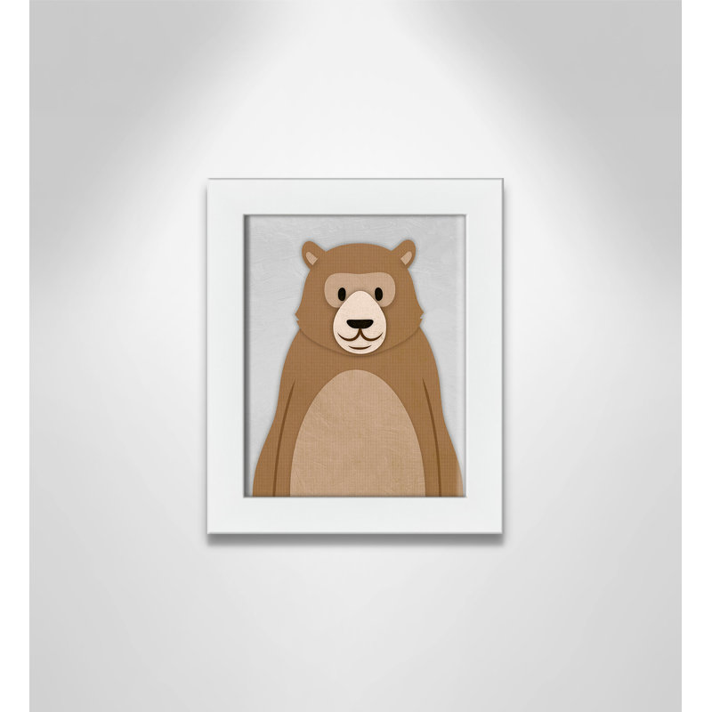 Adhésif décoratif Cheery Bear, H 10 po x l 8 po x P 0,6 po, Encadré plat blanc