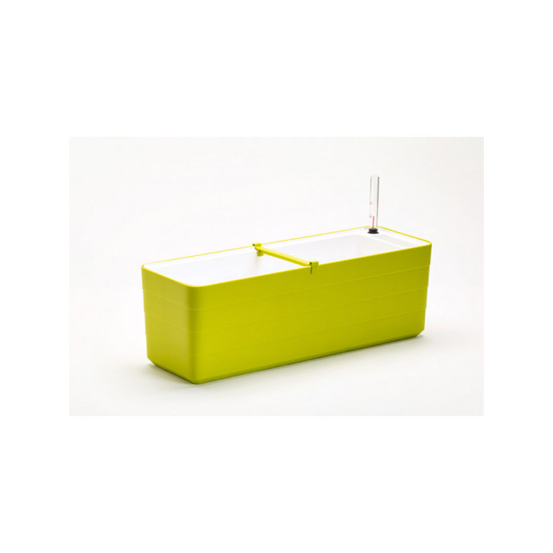 Boîte à fleurs avec réservoir Justiz, H 8 po x l 32 po x P 8 po, Lime / Blanc