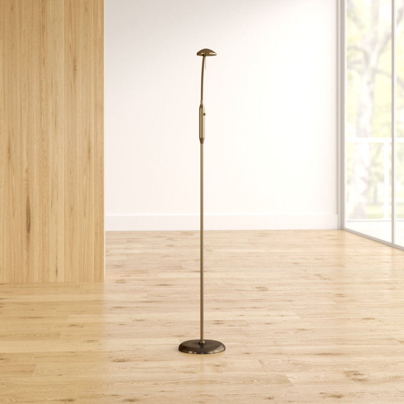 Milan 138cm LED Arched Floor Lamp, Antique Brass
