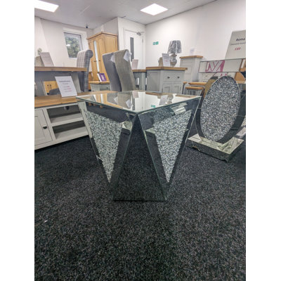 Nova Mirrored End Table with crushed diamonds