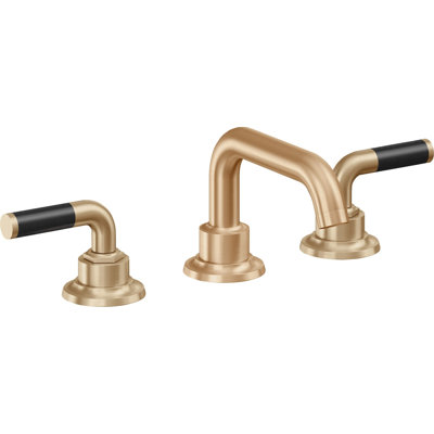 Descanso 8" Widespread Lavatory Faucet with Carbon Fiber Handle and ZeroDrain