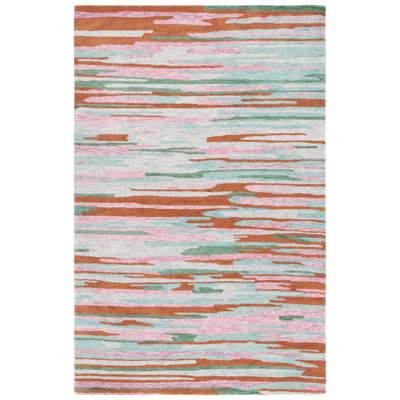 Tapis abstrait en laine et coton touffeté Jhoan
