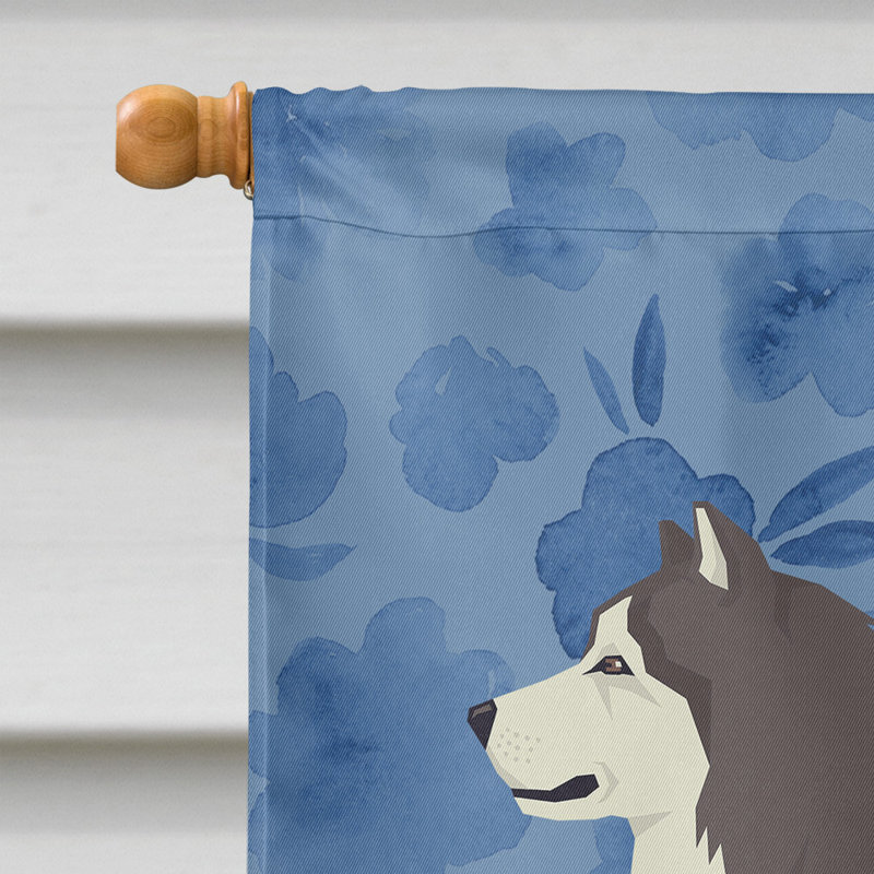 Caniche en polyester à 2 côtés 40 x 28 po standard welcome drapeau maison, Malamute d’Alaska