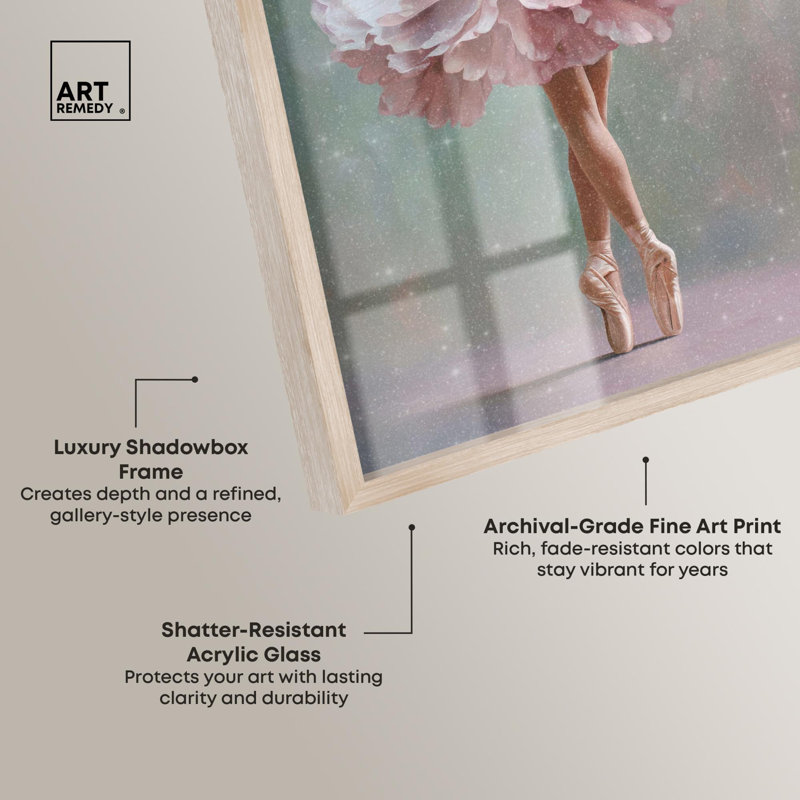«Blossom Glam Art Shadowbox» par Art Remedy, Crème, crème, H 16 po x l 11 po