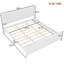Très grand lit plateforme, lit plateforme en bois massif avec lattes de soutien et structure solide, aucun sommier nécessaire, blanc-802090919-802090915