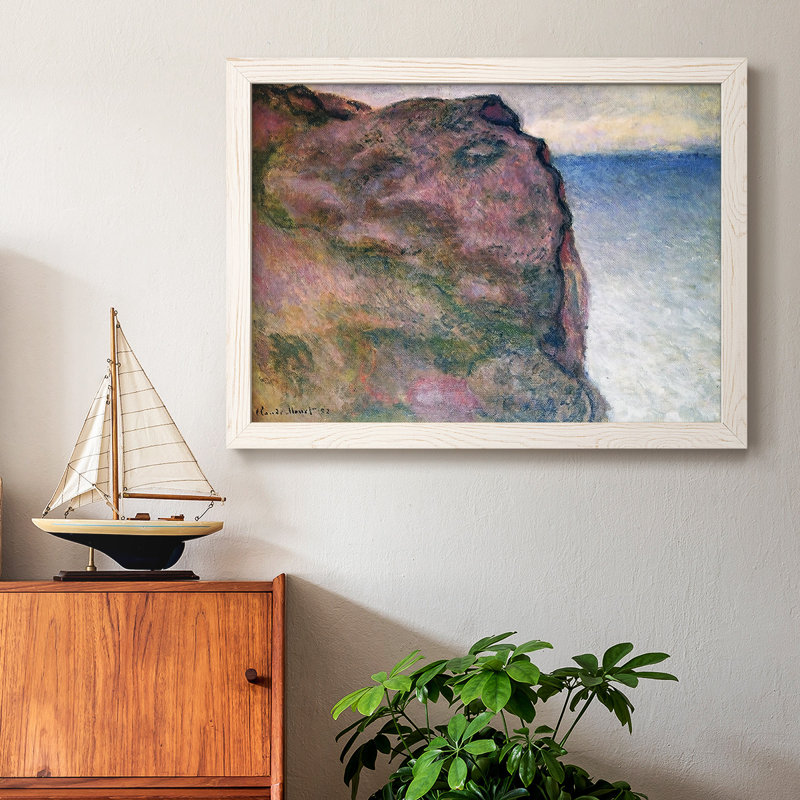 «Cliff at Petit Ailly, at Varengeville, 1896», reproduction d'un seul cadre photo sur toile, Cadre simple blanc