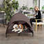 Lit pour chien surélevé d'extérieur avec auvent-913760943