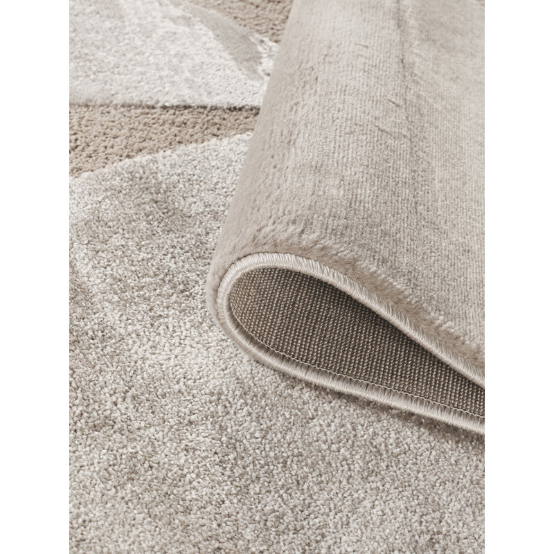 Hamilton Modern Metallic Sheen Area Rug - Polypropylene Weaving - Jute Backing - Abstract Motif Geometric Lines Design Rugs, Mocha