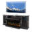 75" Highboy Electric Fireplace TV Stand - 40'' 3-Side Tempered Glass LED, Customizable Flame Effects, Fits 80/85'' Televisions, Modern Living Room Media Console, Black-1139034641