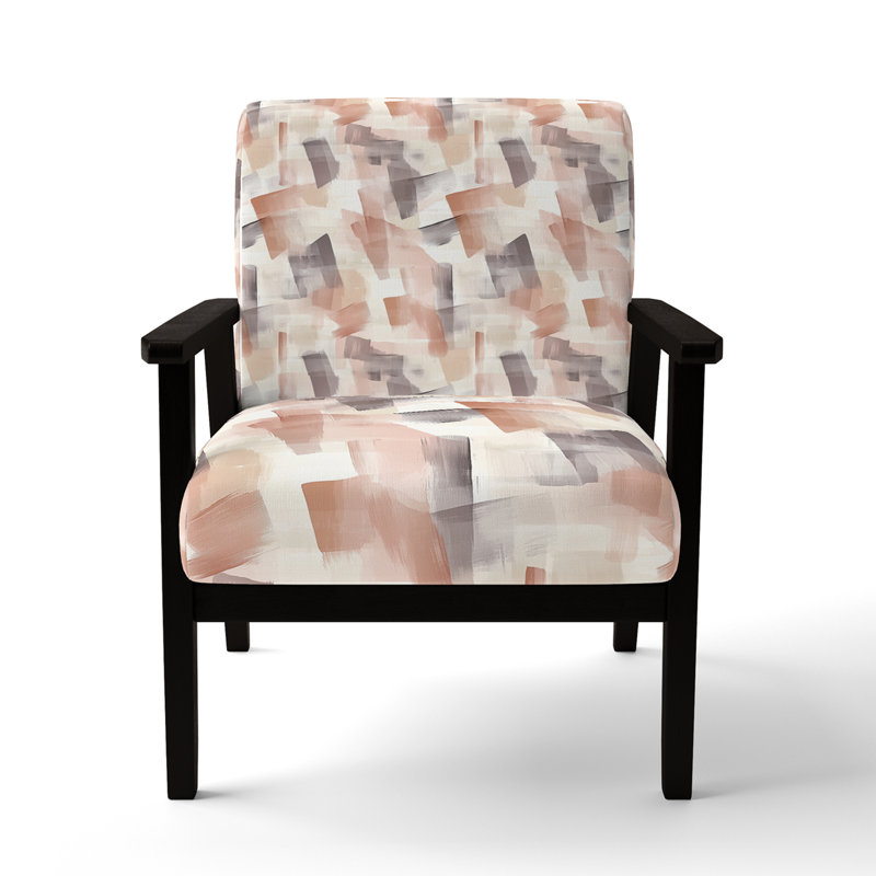 Chaise rembourrée Modern, Accoudoirs carrés noirs