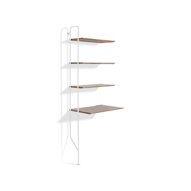 Hitch Rectangular Writing Desk Office Set, White, Walnut