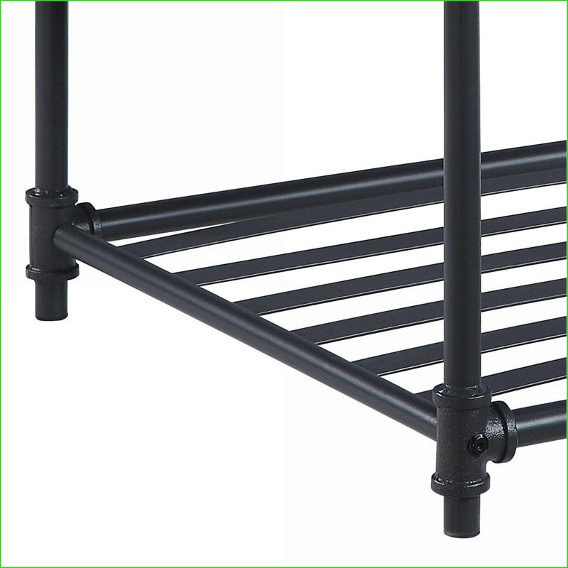 Chêne Brantley & amp; Table basse Sandy Grey avec pieds en métal robustes, tiroir de rangement et amp; Présentoir