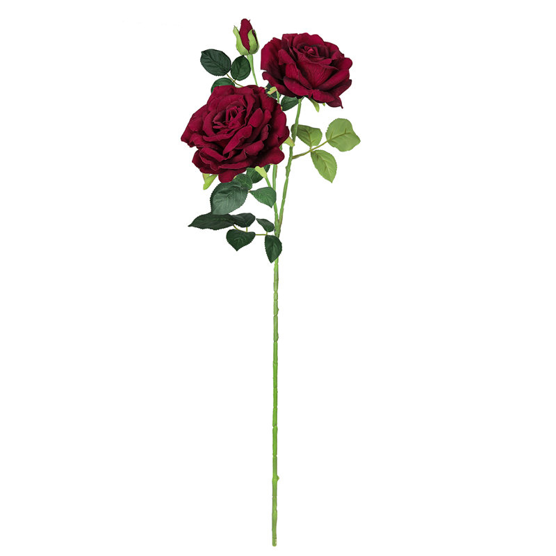 Fleur artificielle rose, Rouge bourgogne
