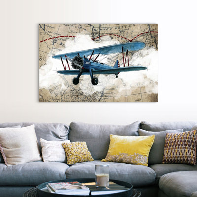 Biplane 1-impression d’art graphique sur toile