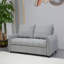 Lit en velours gris avec dispositif coulissant, 2 poches latérales et coussins, dossier réglable pour le salon, canapé-lit convertible, tissu, surface, véranda