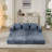 Chenille Convertible Sofa Bed: Foldable Mattress Couch, Floor Lounge, Armrest Support-299494756