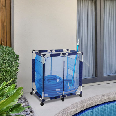 36.6*24.4*38.2In Mesh Pool Storage Bin Pool Storage Organizer Frame