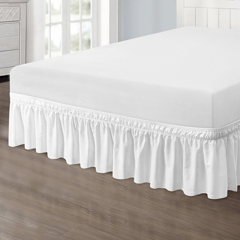 Ruffled Wrap Around Bed Skirt, White