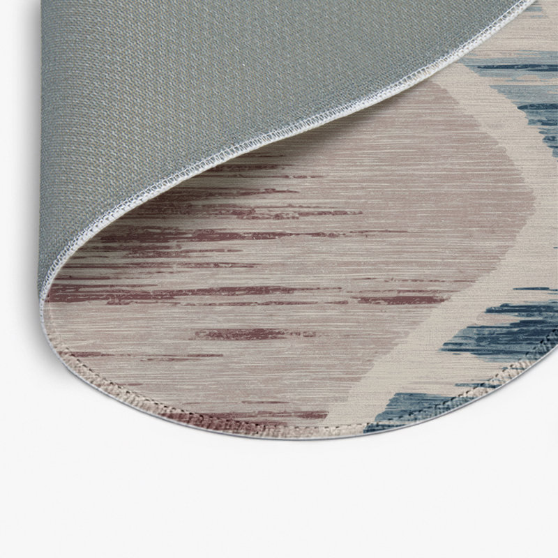 Tapis intérieur et extérieur gris Watercolor, Rond 5 pi