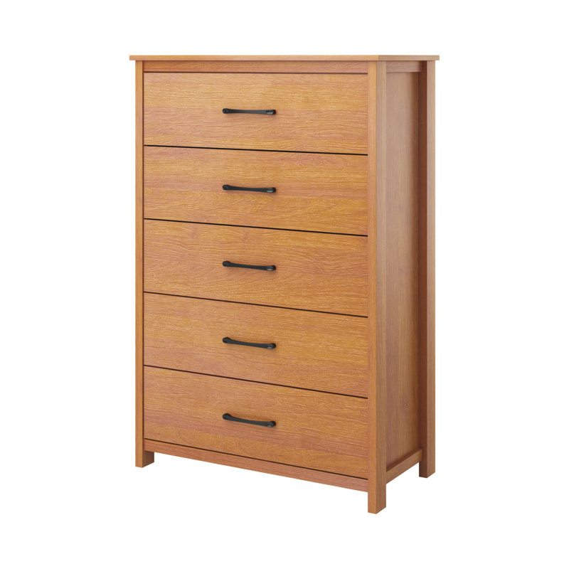 Allysyn 5 Drawer Dresser, Amber Walnut