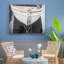 Grand art mural rectangulaire noir et blanc 59 "x 47" avec cadre, décoration murale pour le salon du hall d'entrée