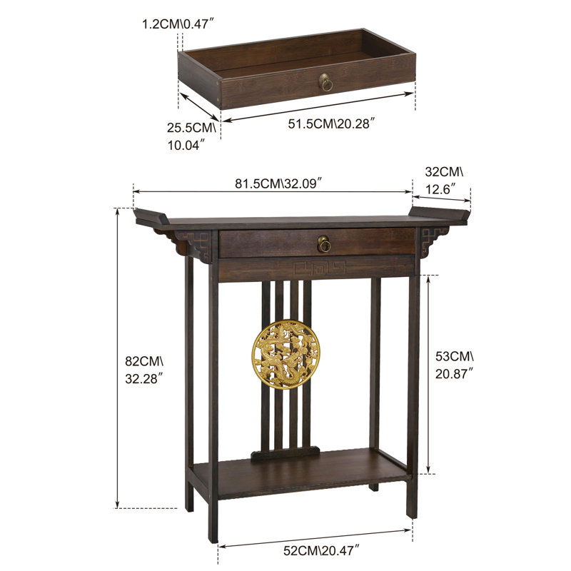 Domna 32.09'' Solid Wood Console Table