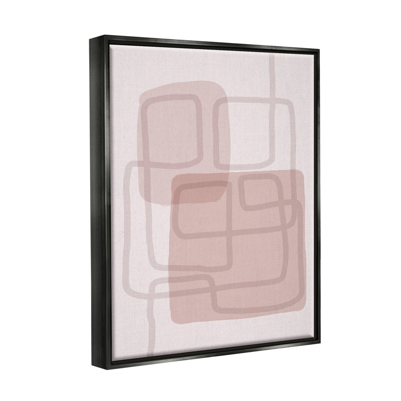 «Soft Soft Boho Squares» par Urban Epiphany, impression, Cadre flottant noir de jais, H 21 po x l 17 po x P 1,7 po