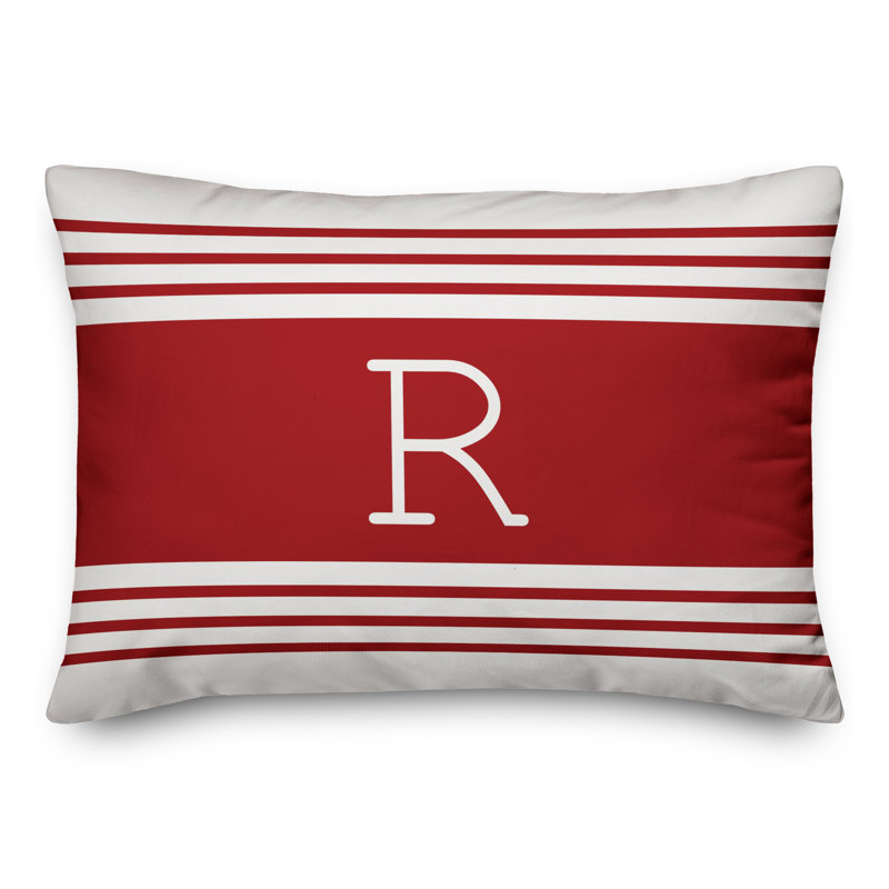Striped Throw Pillow, R, Red