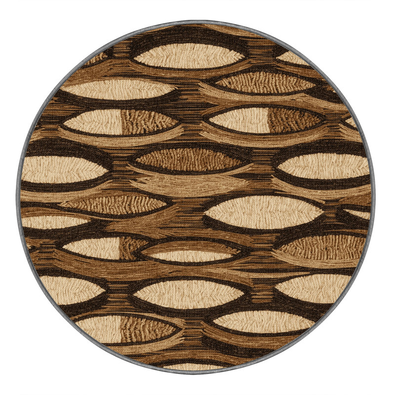  Tapis hawaïen lavable en calebasse, Rond 4 pi