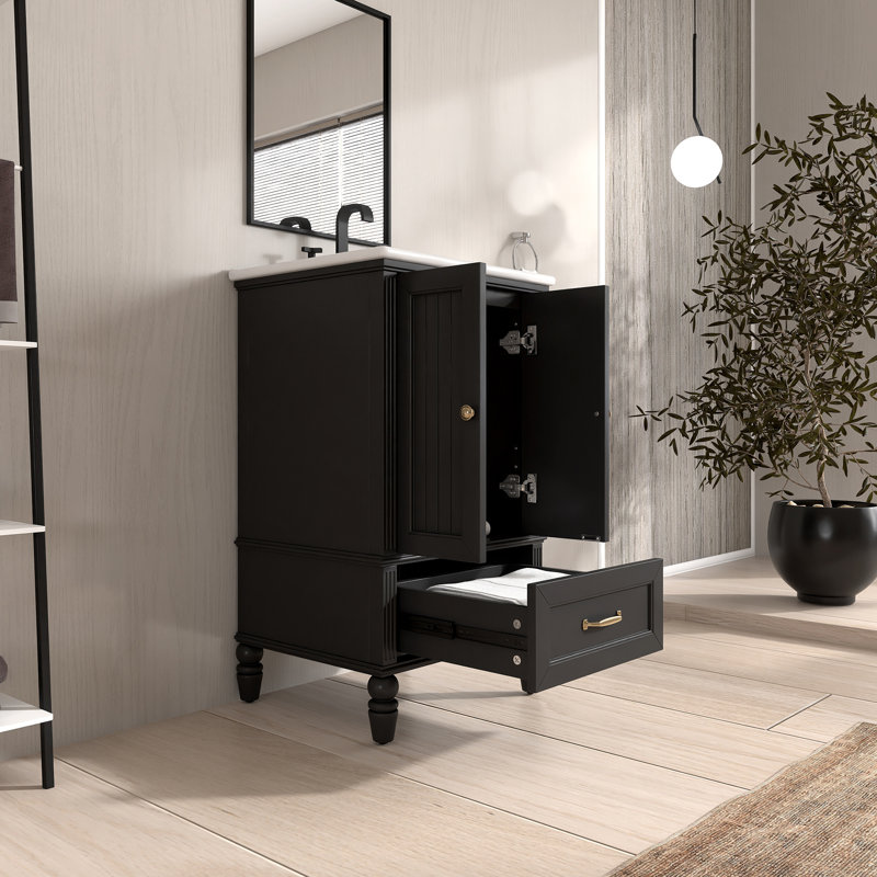 Ensemble de meuble-lavabo autoportant 20 po avec comptoir en céramique 20 po