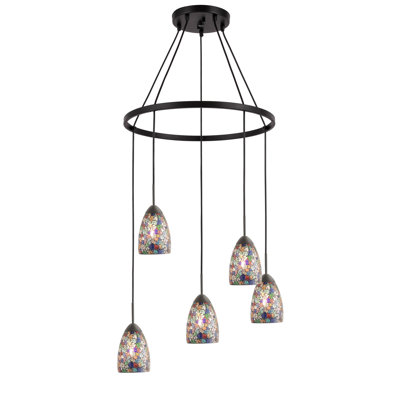 Murphy 5 - Light Wagon Wheel Chandelier