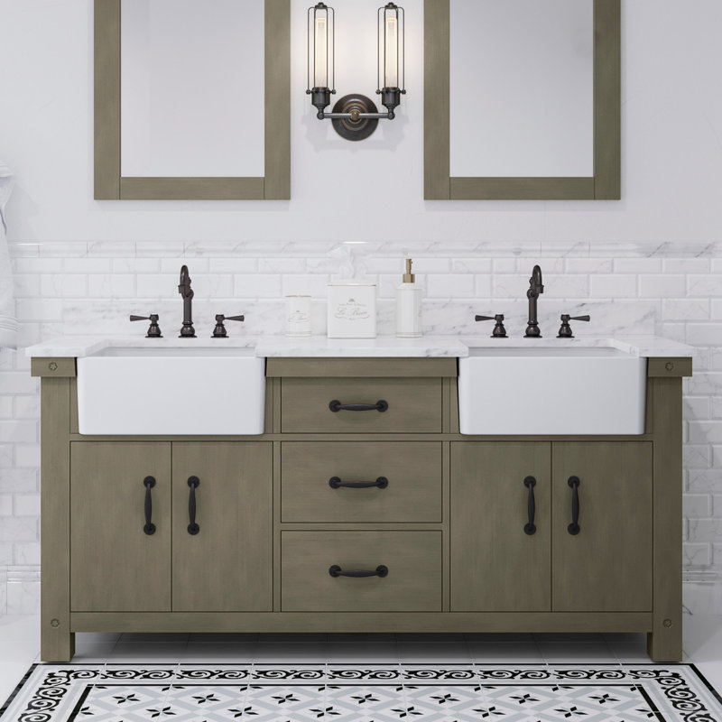 Paisley 72'' W Double Vanity, Grizzle Gray, No