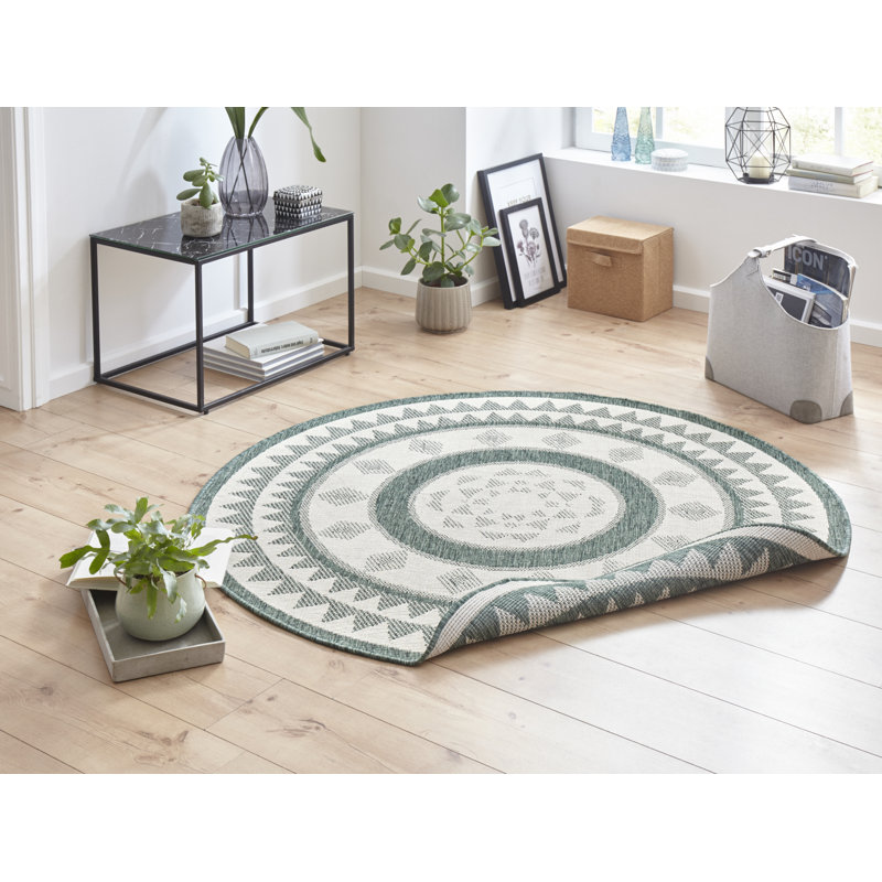 Jamaica Woven Green Rug, 140cm round