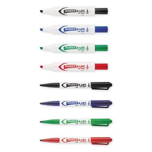 Marks-A-Lot Desk Style Dry Erase Markers, Chisel Tip,  24/Pack (Set of 24)